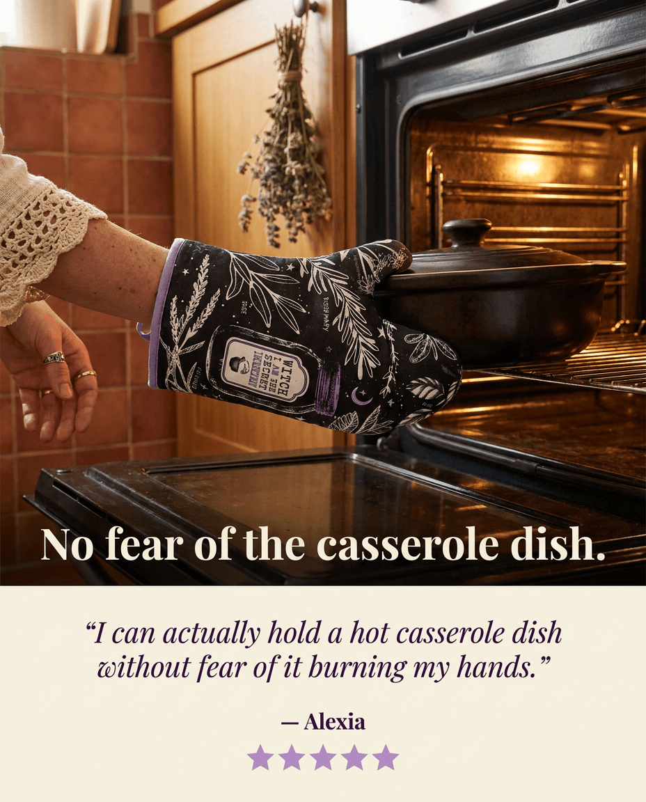 Lifestyle ad for Spirit Nest: No fear of the casserole dish.